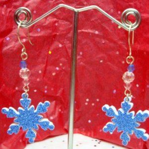 Deep Freeze Blue Snowflakes
